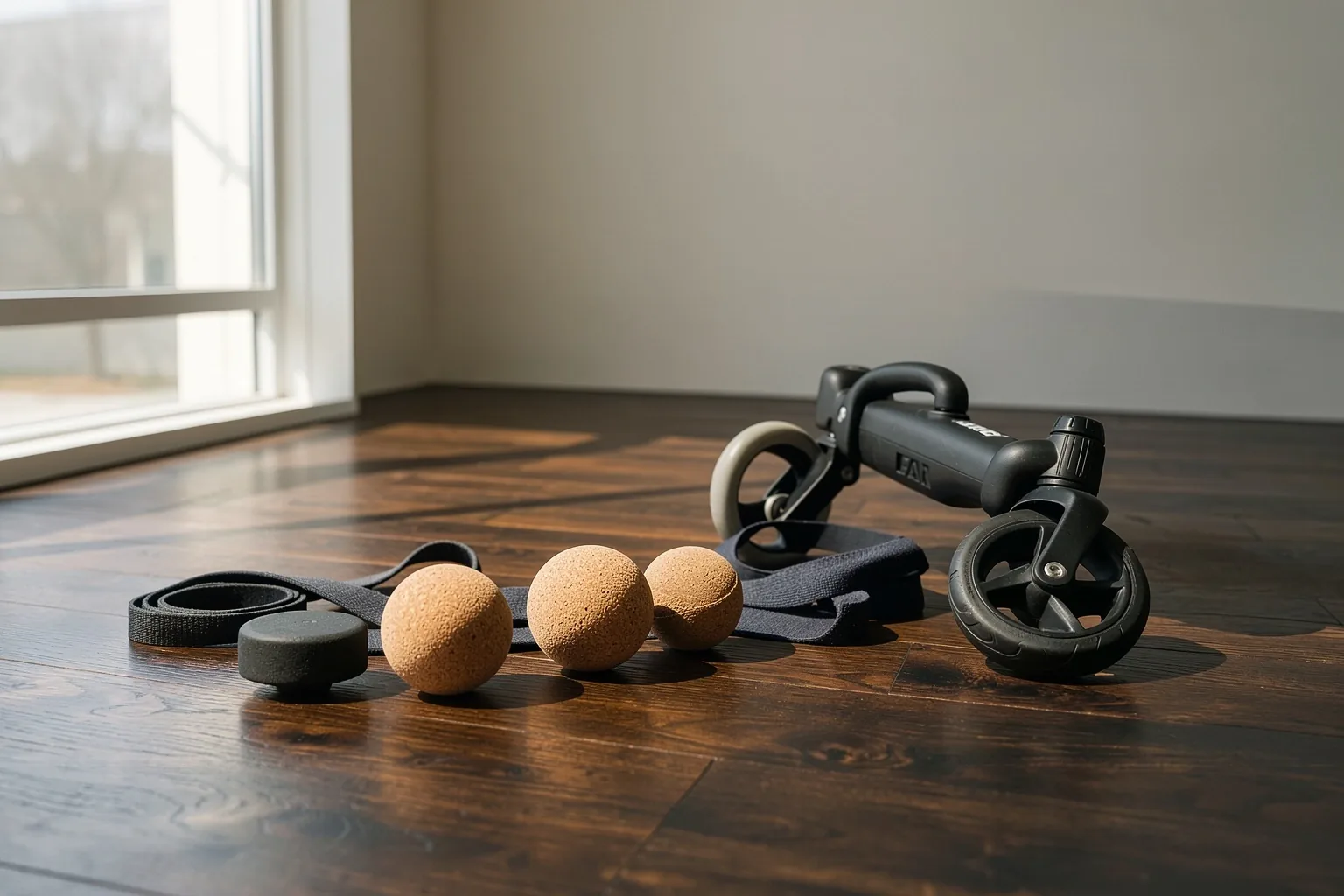 High-density foam roller under directional studio light