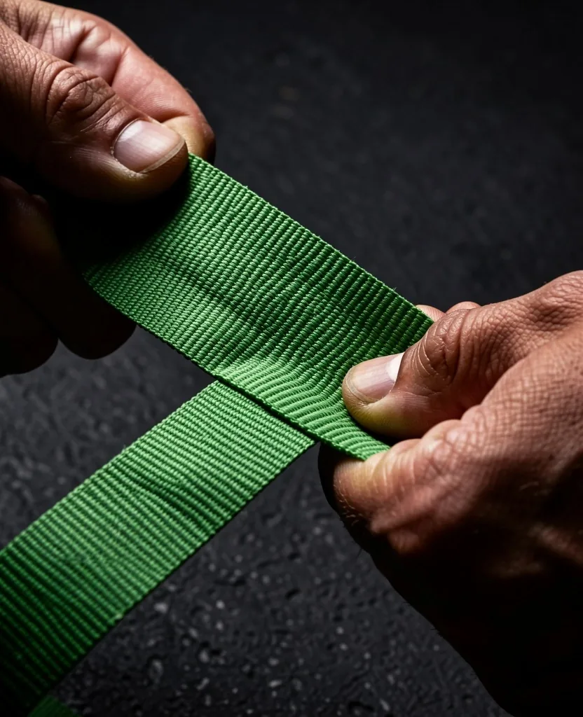 Resistance bands stretched between hands